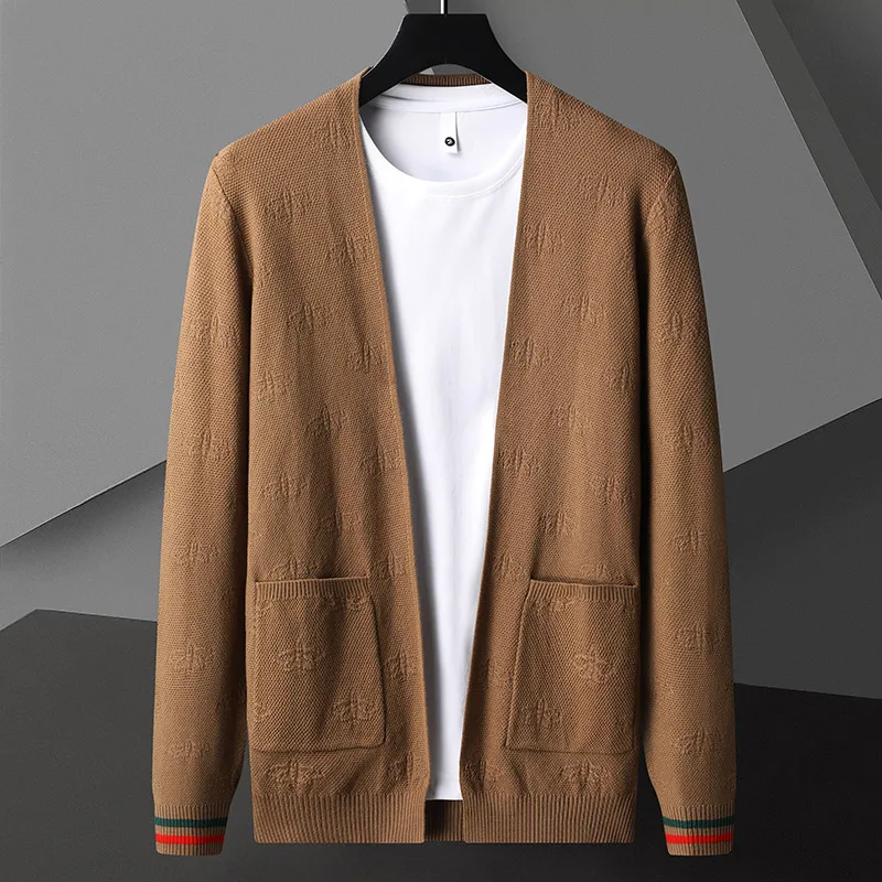 

Pull Homme 2023 Autumn New Soft Handsome Knit Cardigan Men Clothing High Quality Fashion Print Sweater Coats Mens Winter Jackets