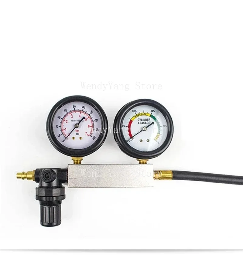 TU-21 Petrol Engine Cylinder Compression Leak Detector Tester Gauge Tool Kit Cylinder Leak Tester Compression Leakage Detector