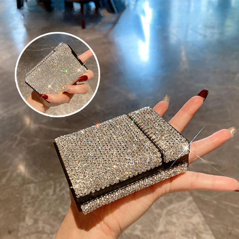 

Luxury Rhinestone Cigarette Box Creative Cigarettes Case Portable Tobacco Cigar Container Cigarette Pocket Box Smoke Accessories