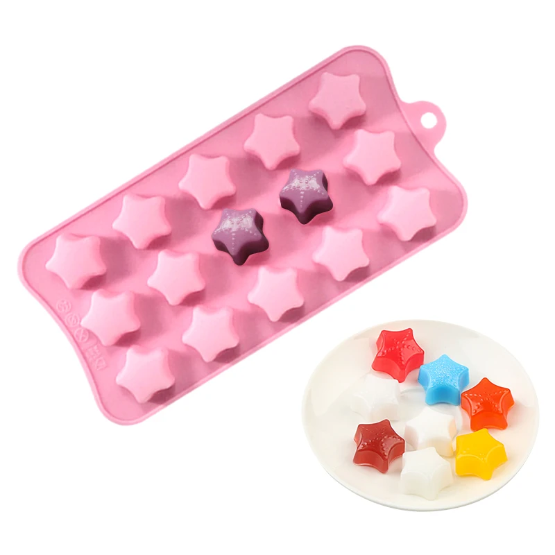 15in1 Stars Chocolate Baking Molds Homemade Chocolate Candy Ice Lattice DIY Jelly Pudding Mould Food Grade Silicone Molds