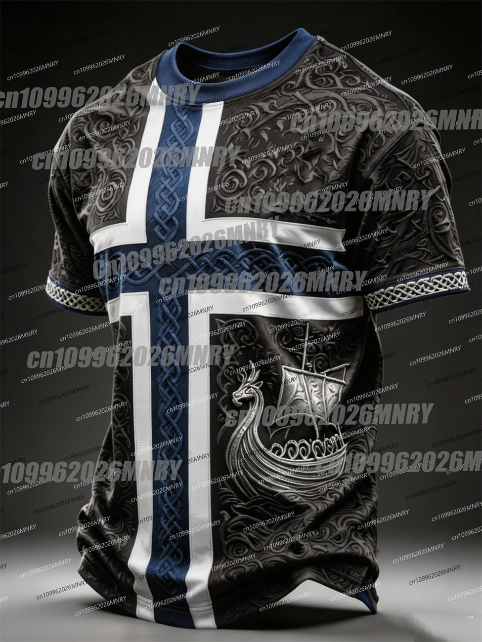 Hot Norway Crew Neck Football Shirt Man Full Nordic Relief Jacquard Quick Dry Breathable Fan Sport Jersey Men's Shirts Men Top