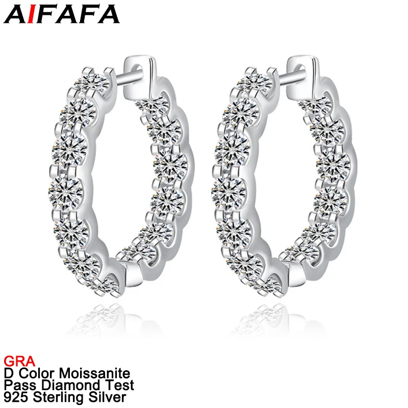 2.6 Carat Real Full Moissanite Diamond Stud Earrings Stunning 100% s925 Sterling Silver All Moissanite Ear Stud Fine Jewelry GRA