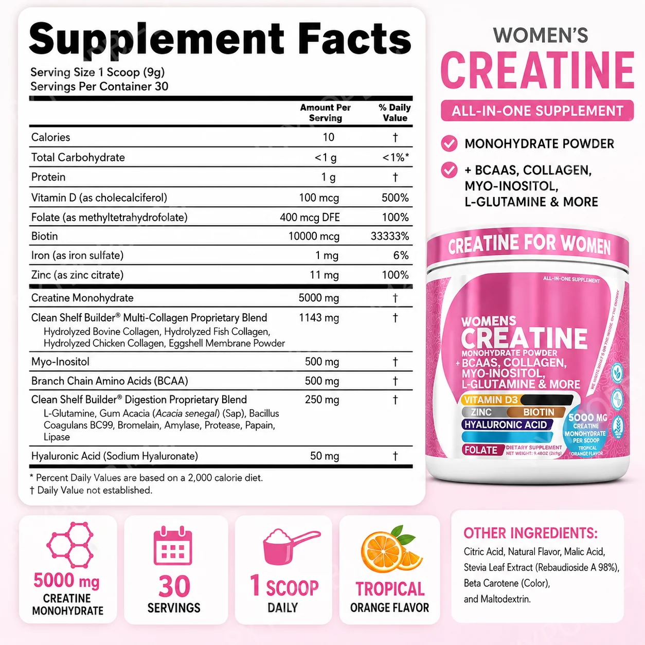Woman Creatine Powder 269g Con - Nutrition Workout ulasan dan harga