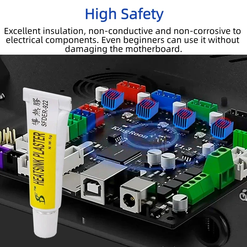 3D 프린터 고체 접착제 열 전도성 실리콘 그리스, CPU 방열판용 열 페이스트가 포함된 프린트 베드용 변형 방지 접착제