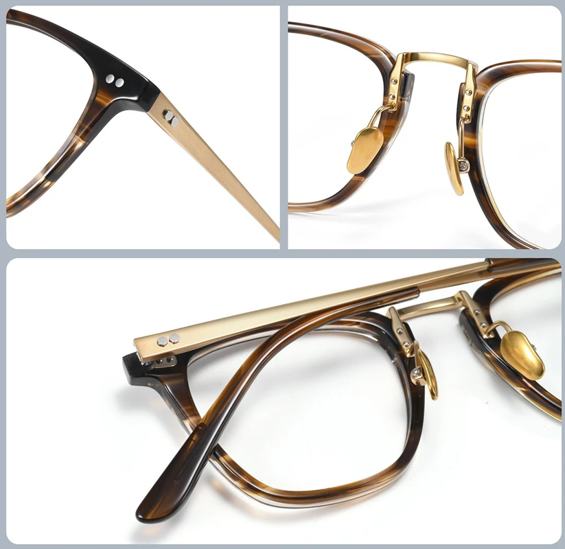 Prescription Glasses Business Square Titanium Frame Plate Eyeframe Frame Myopia Astigmatism Customized Prescription