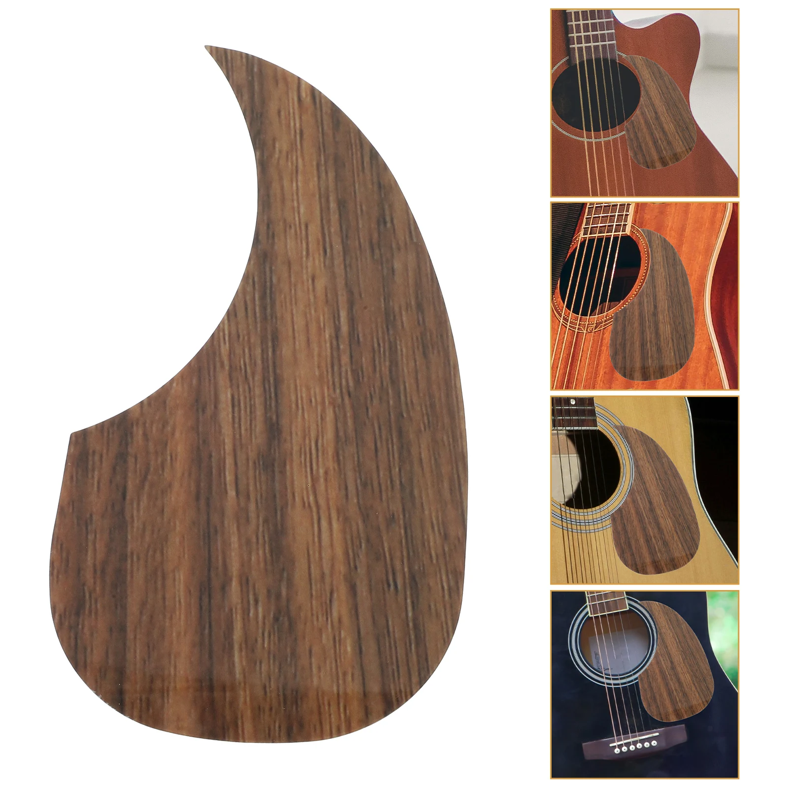 

2 Pcs Bass Picks Wood Grain Guard Plate Ukulele Protective Ballad Pickguard for Guards Acoustic Guitars Brown