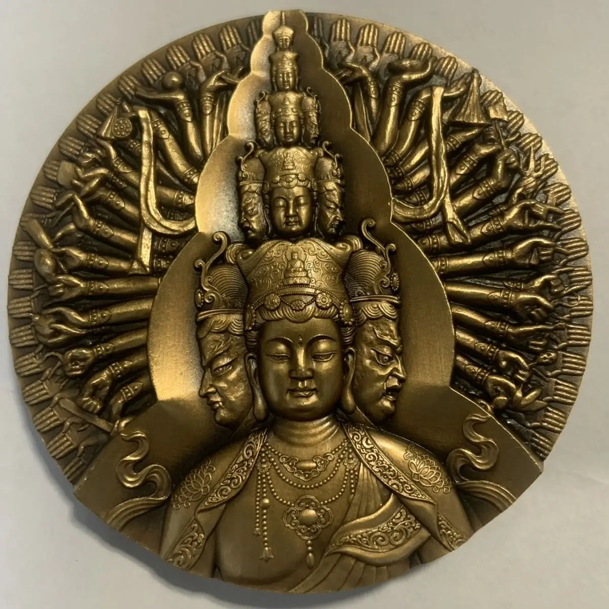 5.7cm Collect Shenyang Coin Commemorative Medallion Brass Diameter kwan-yin