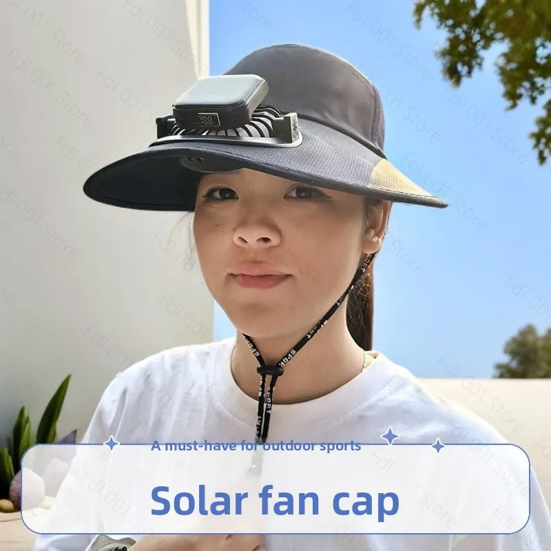 2 packs of new solar charging with fan hat women's outdoor tea picking agricultural work UV protection extended brim sun hat