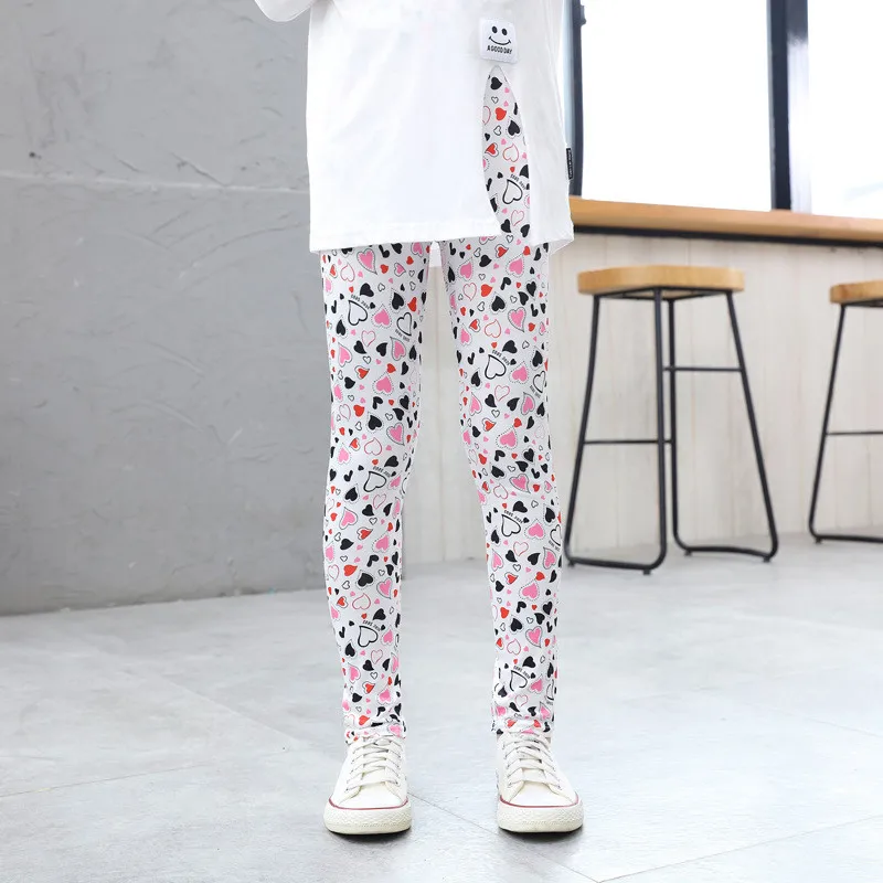 Spring  Autumn Thin Girl Leggings Kids Fashion Pants Teen Student Soft Wild Tight For Summer 3-12 Years Children Casual Trousers