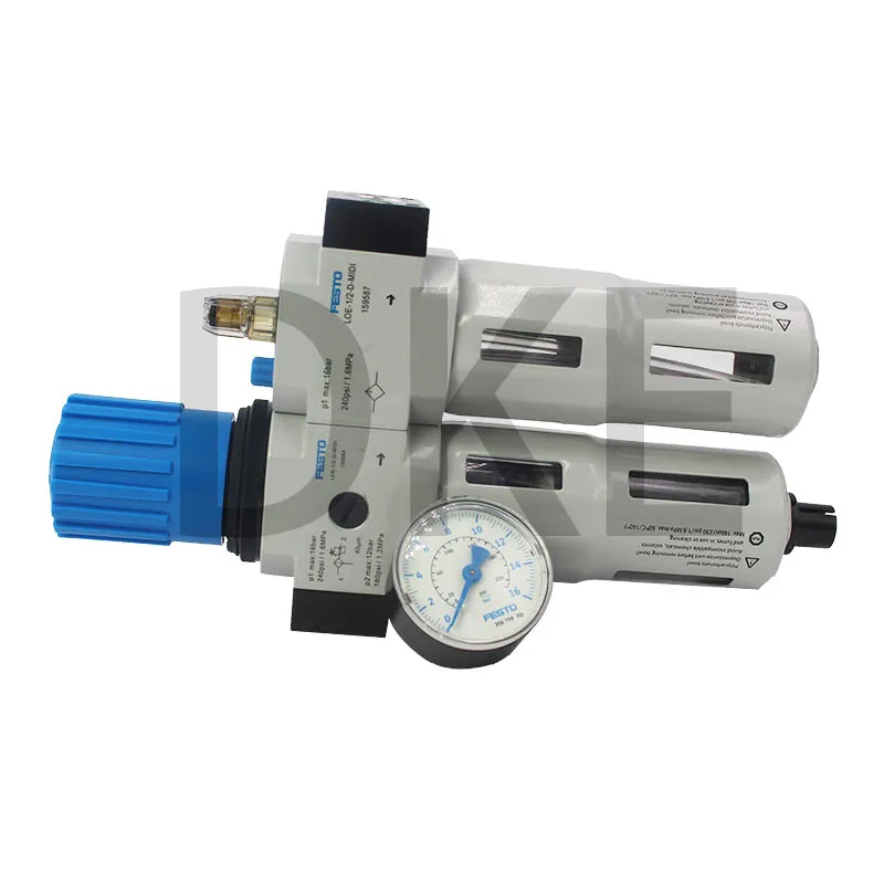 

FESTO FRC-3/8-D-7-MIDI 162757 Zinc alloy duplex 40 μm with pressure gauge, manual drainage 0.5-7bar