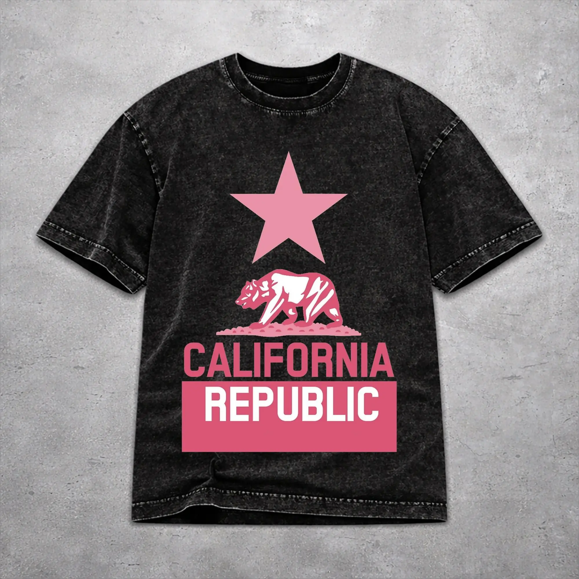 Hip Hop Republic California Apparel T-Shirts for Men Women  Washed Style Tee Shirts Clothing