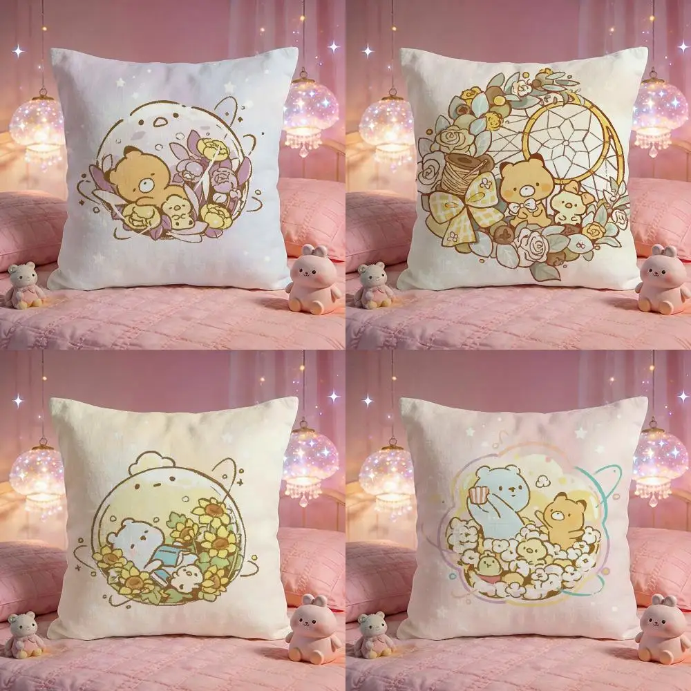 Bear Crystal Ball Art Cushion Cover Premium Comfort Reversible Pillow Cove -Two in One Design for Any Room & Car Interior