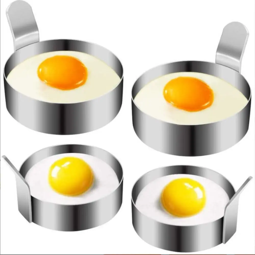 Premium SUS304 Fried Egg Moulds Thickened Round Shape Breakfast Egg Rings Easy Clean with Handle Omelette Mould Kitchen