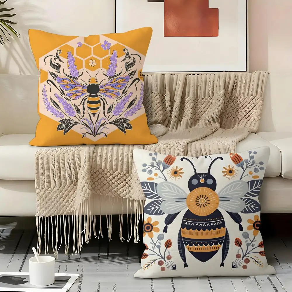 Simple Farm Crop Flower Print Pillow Case Pillowcase, Double-sided Printed, Sofa Cushion, Bedroom Headboard Pillow