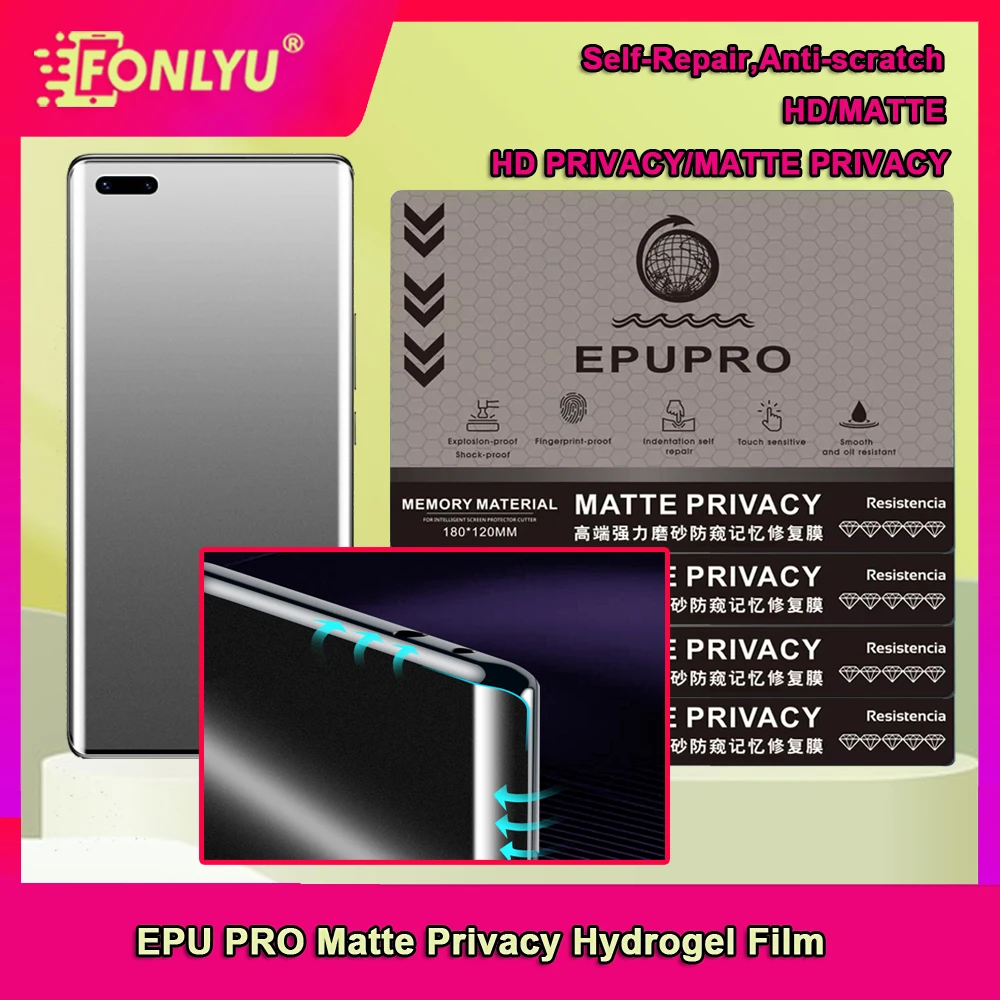 

FONLYU HD MATTE Privacy Frosted Protection Repair Hydrogel Film For Mobile Phone EPU Screen Protective Film For Cutting Machine