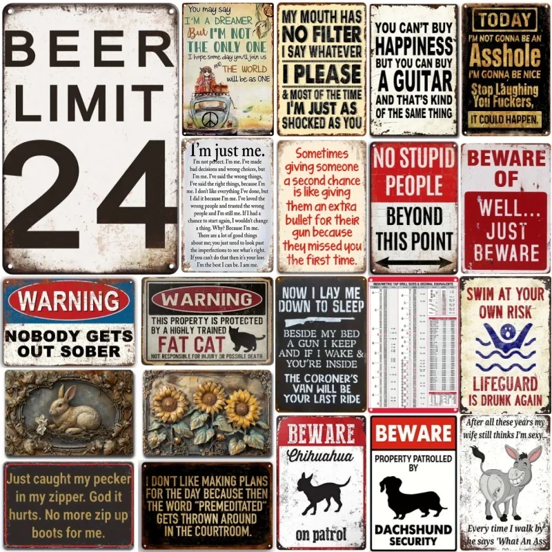 

Retro Metal Tin Sign Patio, Lawn & Garden Metal Tin Signs Posters Plate Yard Signs Wall Art Decor for Garage Wall Cafe Bar Club