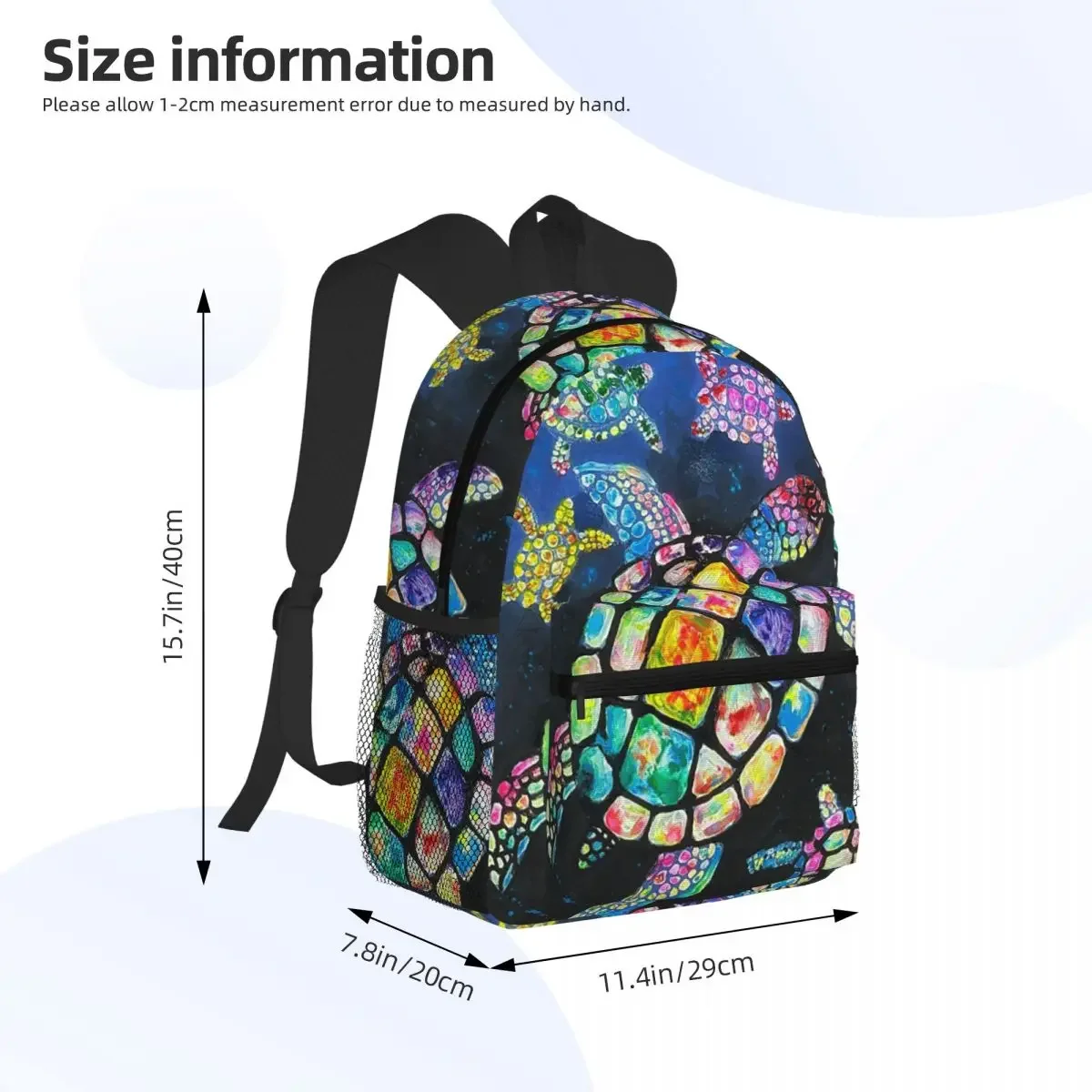 Turtle Pattern Student Backpack School Bag Hiking Travel Daypack for Men Women Fashion Bookbag Shoulder Bags