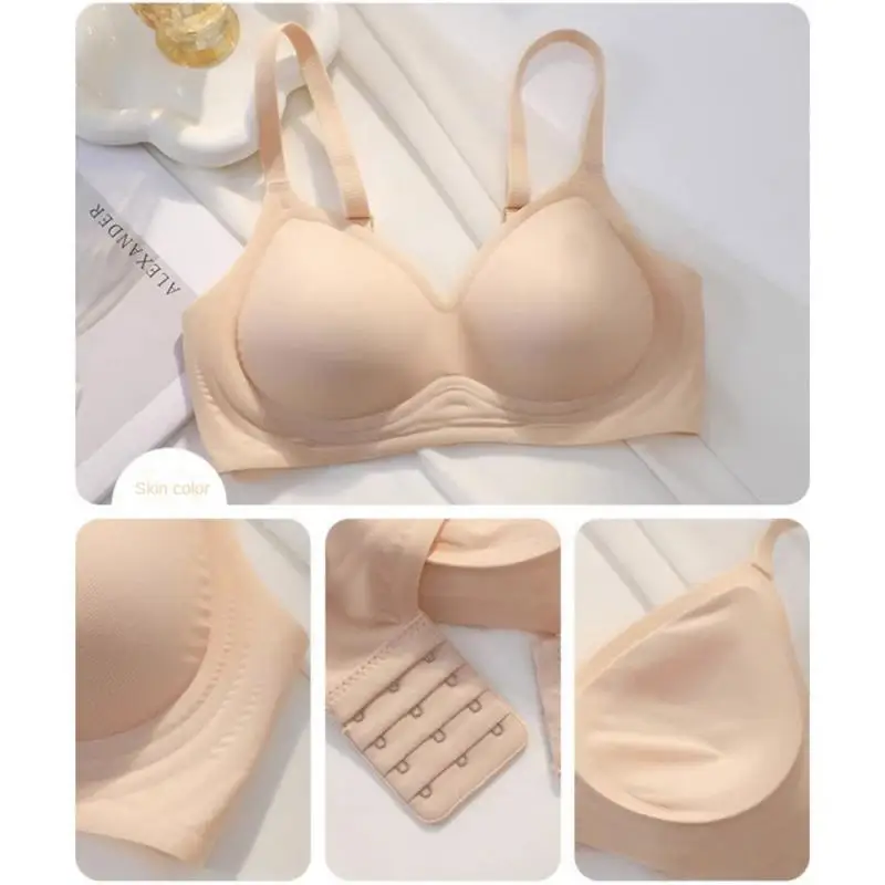 Small Chest Full Coverage Cup Ideal Non-empty Cup Bra No Rims Small Chest Bra No Trace Bra Curve Protrusion Durability Comfort