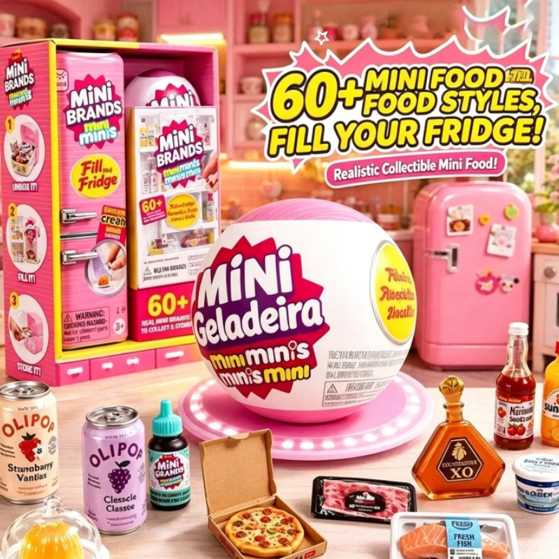 ZURU Mini Brand Surprise Réfrigérateur Boule Jouet Mystérieux Modèle Décoratif Boîte Surprise Idéal pour Cadeaux d'Anniversaire