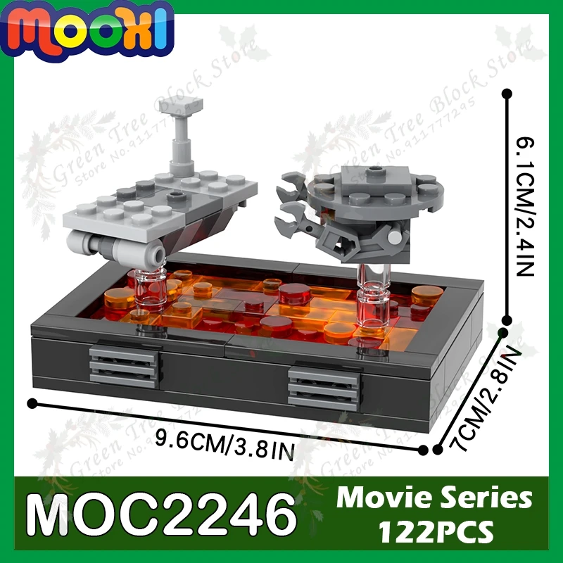 MOC2246 122PCS Interstellar Series MOC Mustafar Planet Building Blocks Movie Sci-Fi Action Figure Duel Scene Model Toys For Kids