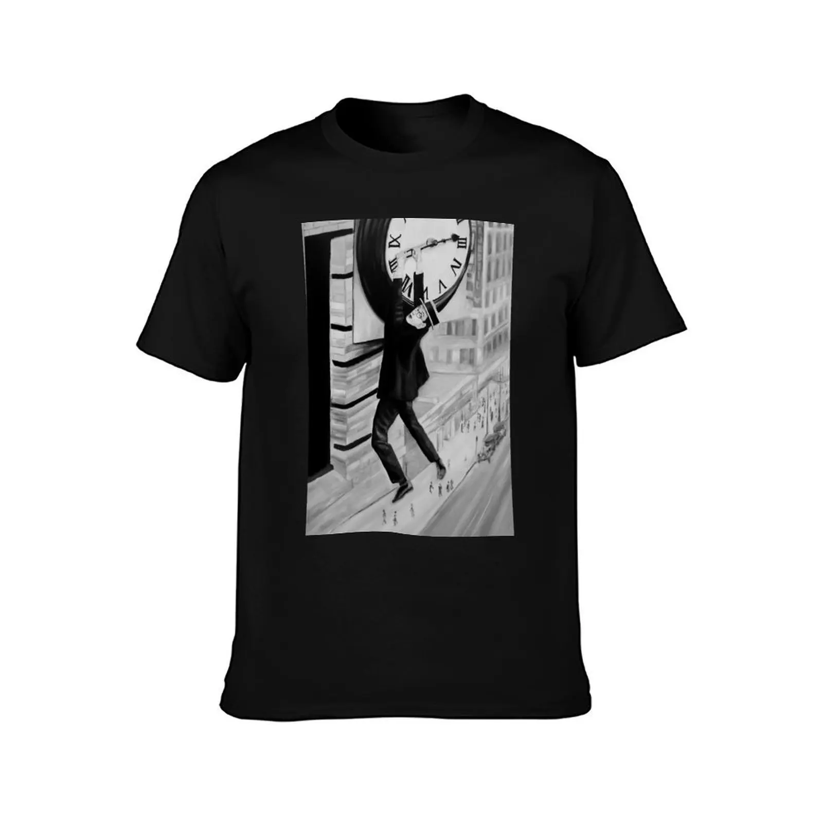 HAROLD LLOYD T-Shirt, Summer Casual Cotton Tee, Oversized Streetwear Tops, Vintage Graphic Print, Loose Fit Short Sleeve