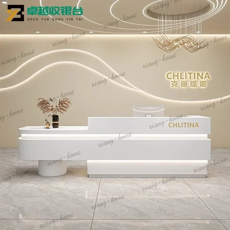 LSHair salon front desk clothing store baking paint Computer desk bureaux de travail reception counter Customer center furniture