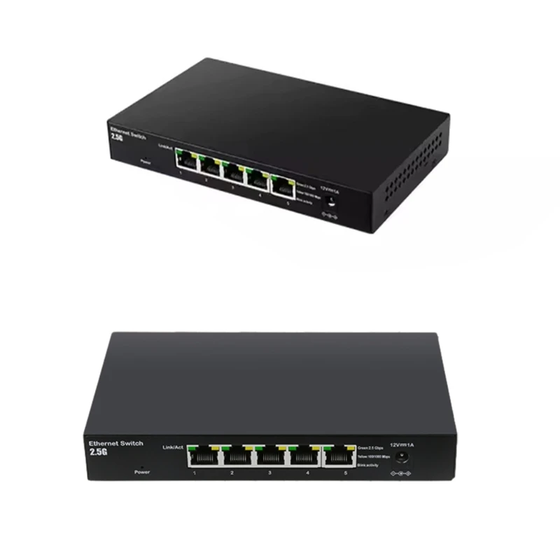 Unmanaged 5-Port 2.5Ghz Gigabit Desktop Switches Box Networking HUB TXE239 Control Chip EN8860D+EN8811Q Dropship
