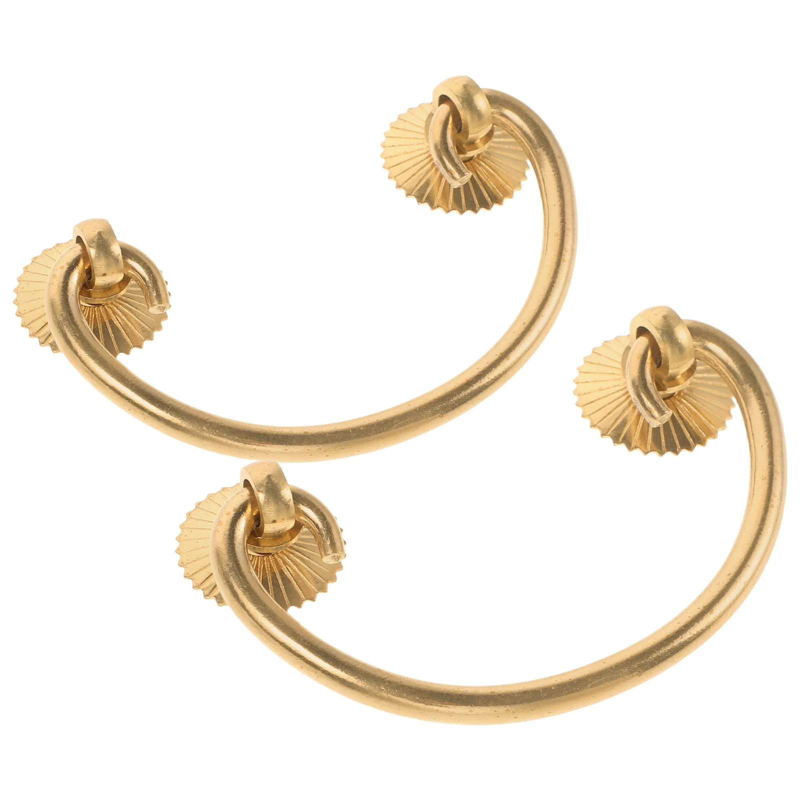 

2pcs Vintage Cabinet Handles Brass Drawer Pulls Gold Chinese Design Dual Hole Durable For Kitchen Dresser niture Hardware