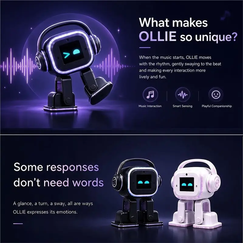 [NEW!】 AI Intelligent Emotion Perception Robot+ Charging Dock Voice Chat Touch Interaction Music Stories Weather Companion B