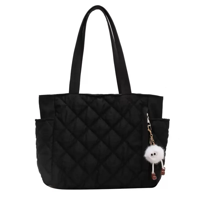 Baumwolltasche Rhombus Große Kapazität Damen-Handtasche Vielseitige Umhängetasche für Pendler und Einkäufe Grenzübergreifend – Detail 14