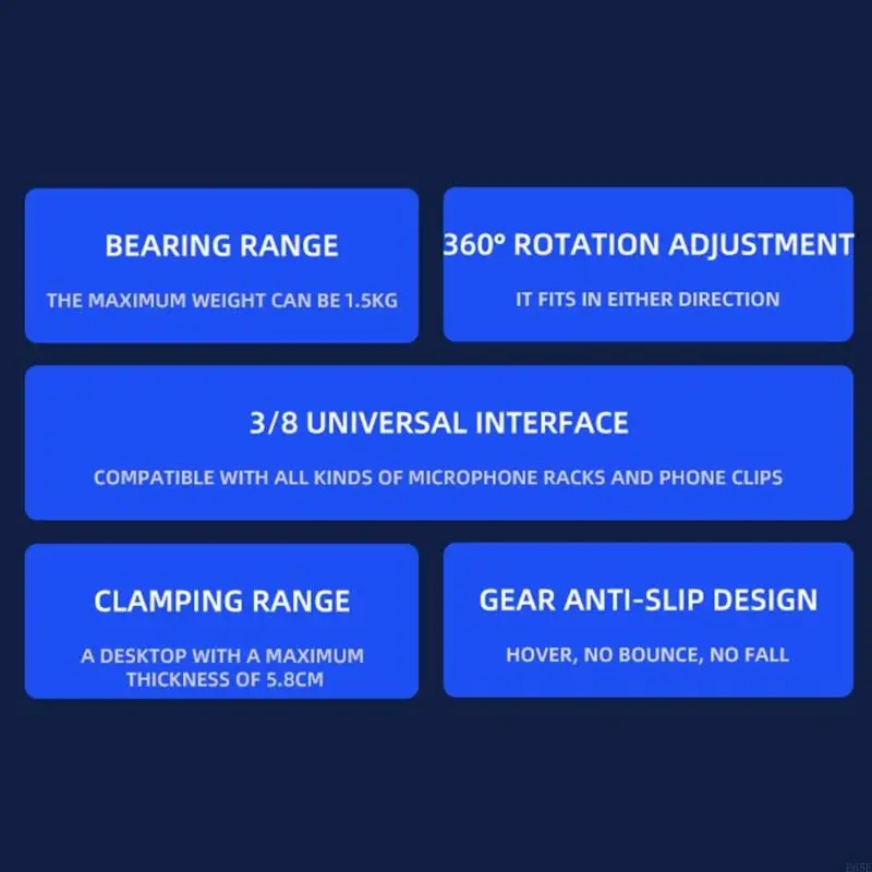 E65E Multifuncional Microfone Suspensão Boom Scissor Arm Metal Rack para criadores conteúdo