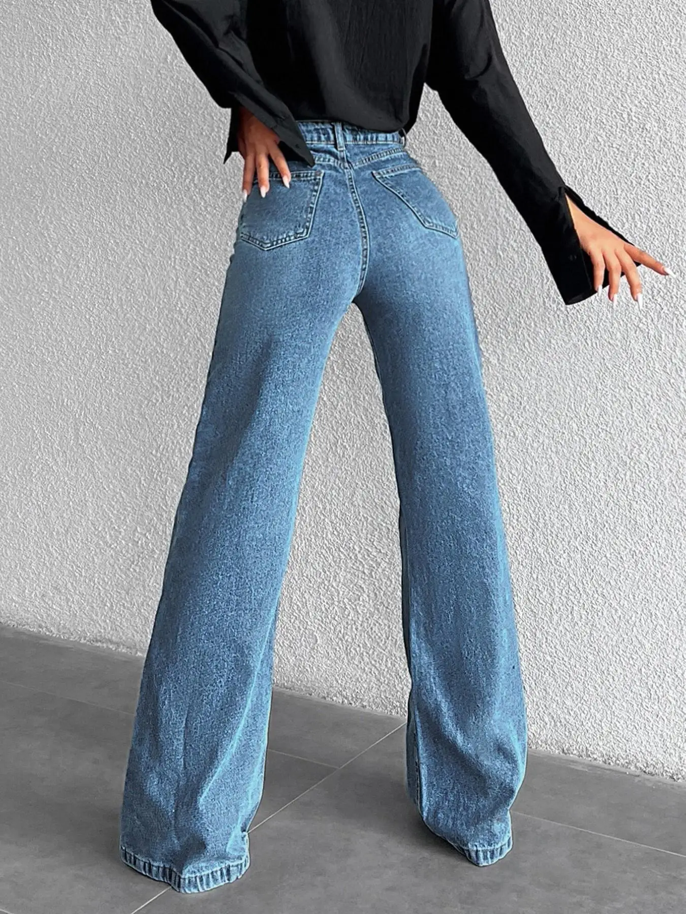 High Waist Wide Leg Jeans for Tall Women, Long Jean Pants for 175-185cm, Comfortable and Stylish Denim Bottoms for Everyday Wear