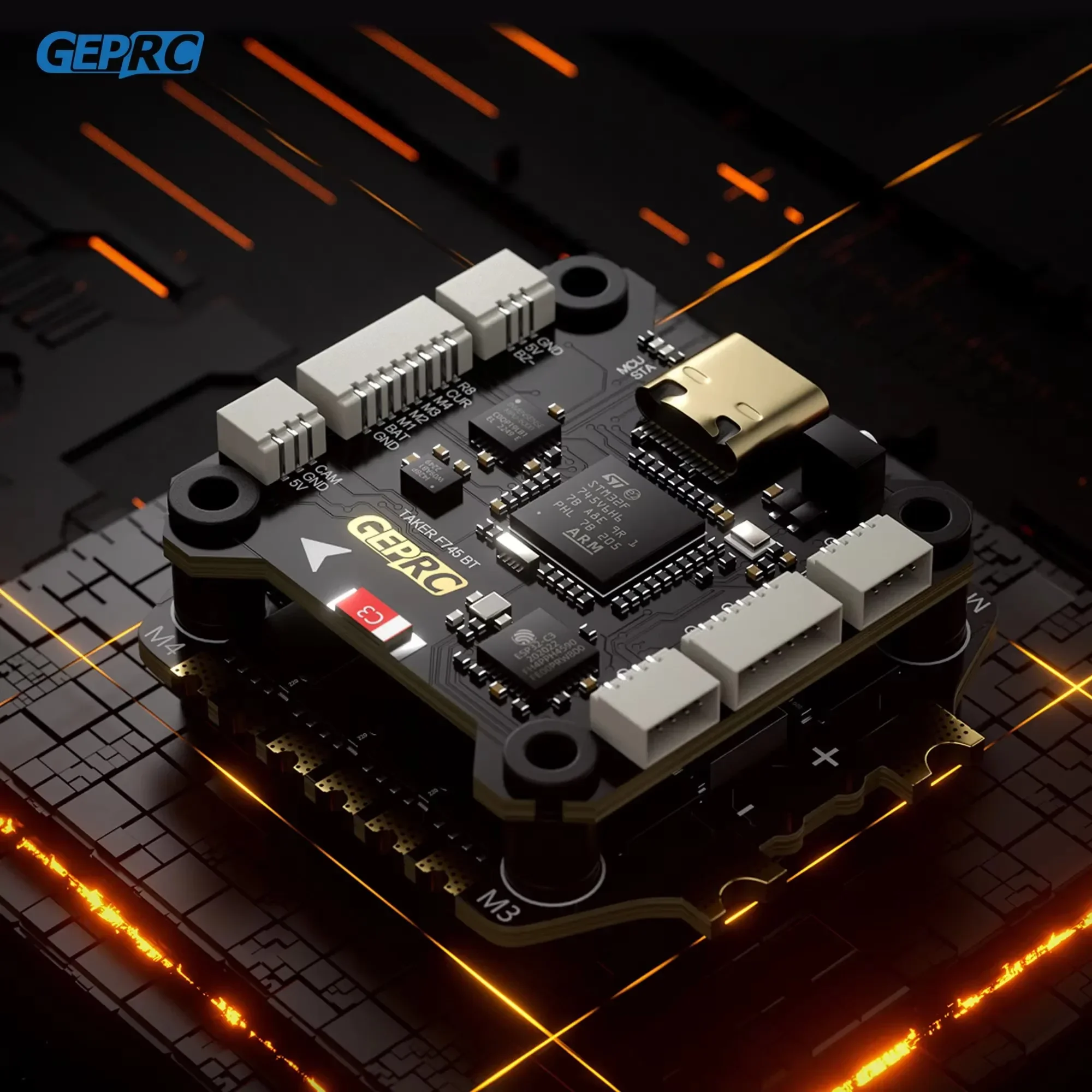 GEPRC TAKER F745 BT 8Bit 60A Stack 4IN1 ESC 512MB Black Box Data Analyze Record Flight Barometer Dual Gyroscope Racing FPV Drone