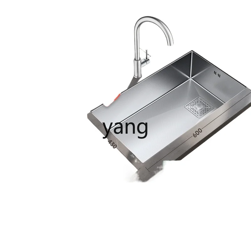 LH stainless steel large single slot thickened vegetable washing basin embossed dishwashing sink Under the counter basin