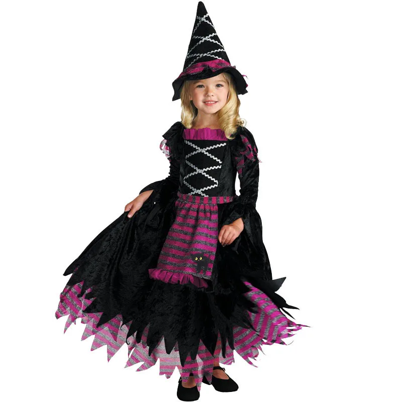 

loween Children's Costume Cosplay Witch Dr Girls' Par Activi Small Wizard Outfits Include Dres And Accories