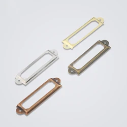 10PCS Metal Iron Antique Label Frame Drawer Box Case Chest Bin Cabinet Card Label Holders 60mmx17mm