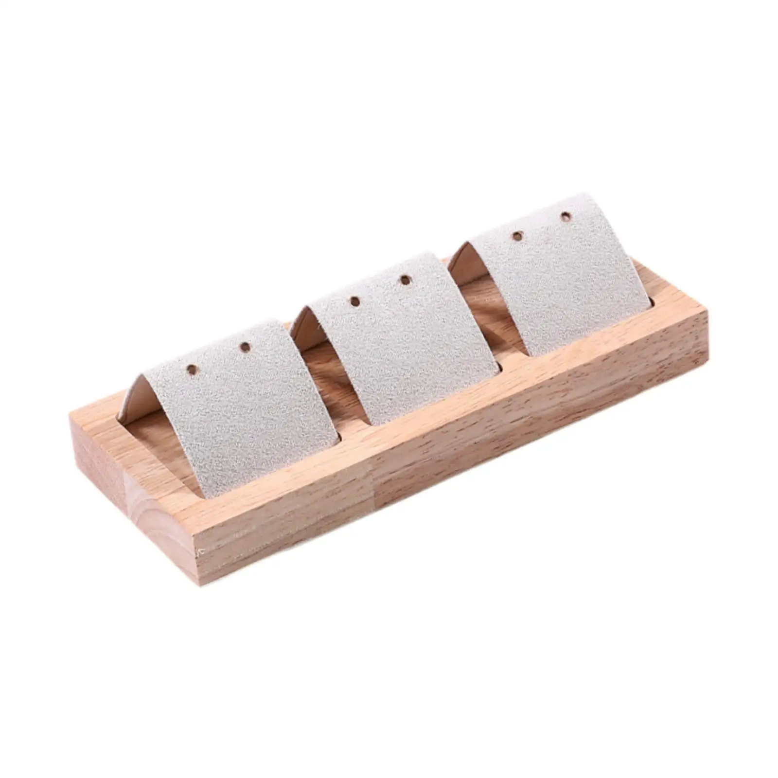 Earring Holder Dangling Stand with Hole Rustic Wood Base Jewelry Display Rack Ear Organizer for Store Shows Retail Ear Stud