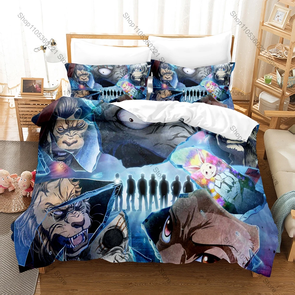 Anime Beastars 3 Pieces Duvet Cover Set Cute Cartoon Bed Set Soft Microfiber Bedding with Pillowcases for Fans Gift