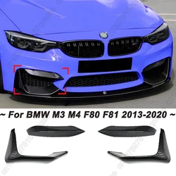 Black Car Front Bumper Lip Side Splitter Canards Spoiler For BMW 3 4 Series M3 M4 F80 F81 F82 F83 2013-2020 Fog Lamp Grill Trim
