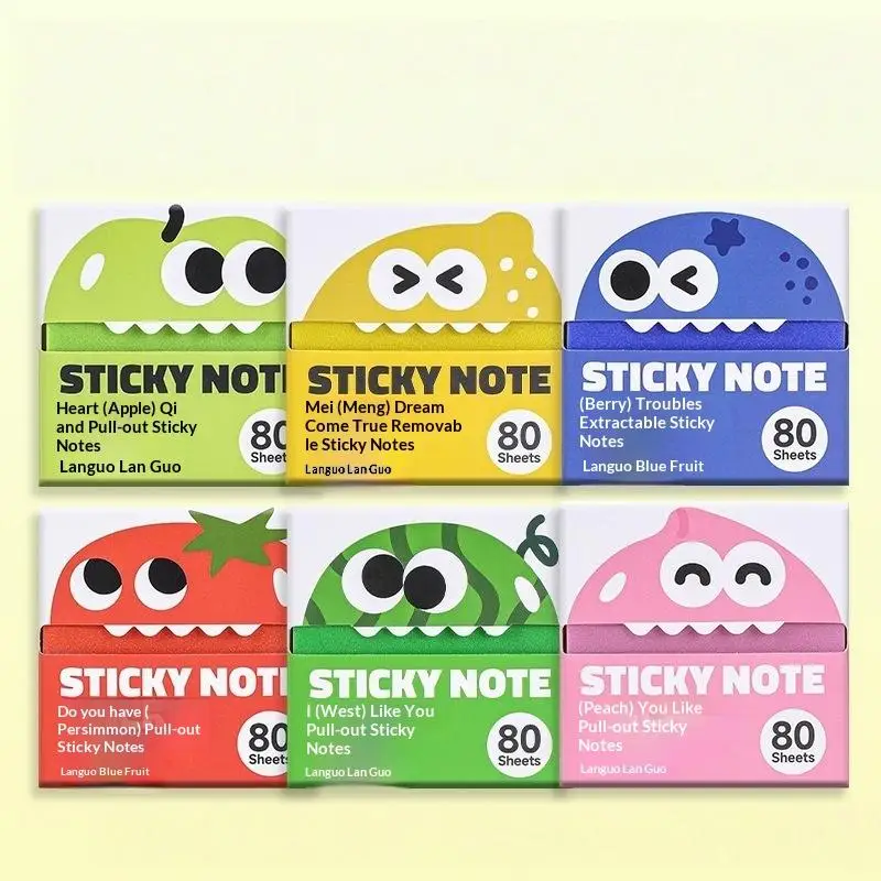 ​80 Sheets/Box Self-Adhesive Memo Pads Pull-Type Sticky Note Pearlescent Transparent Paper For Office & School Stationery Supply