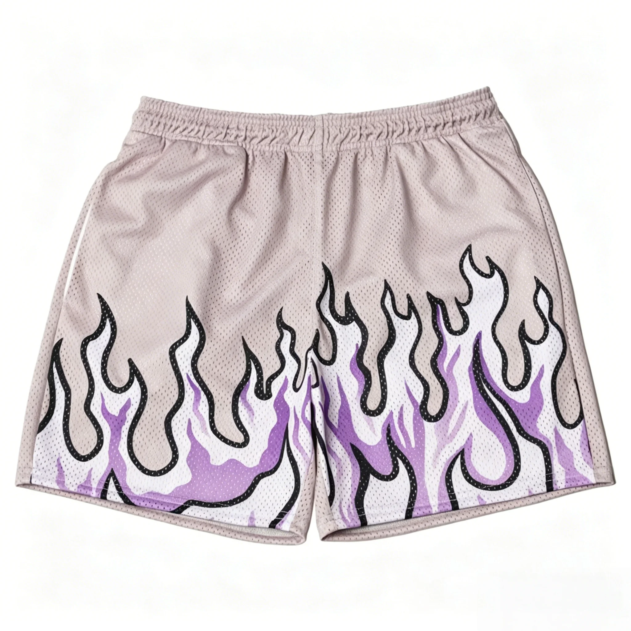 

Trendy Flame Graphic Beach Shorts for Men Fashion Summer Streetwear Hip Hop 3D Printed Board Shorts Cool Oversized Short Pants