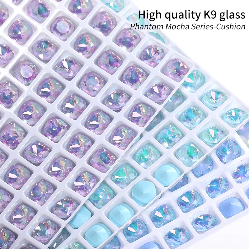 8mm Rhinestones K9 Glass Crystal Cushion Glitter Charms Pointback Decoration Glue On Nails DIY Sew On Stone Jewelry Accessorie