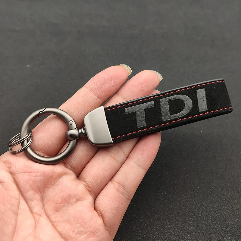 Luxury Men Women Suede Leather Car Keychain For Passat Caddy Bora Polo Golf 4 5 6 7 MK5 TDI Keychain Accessories image 4