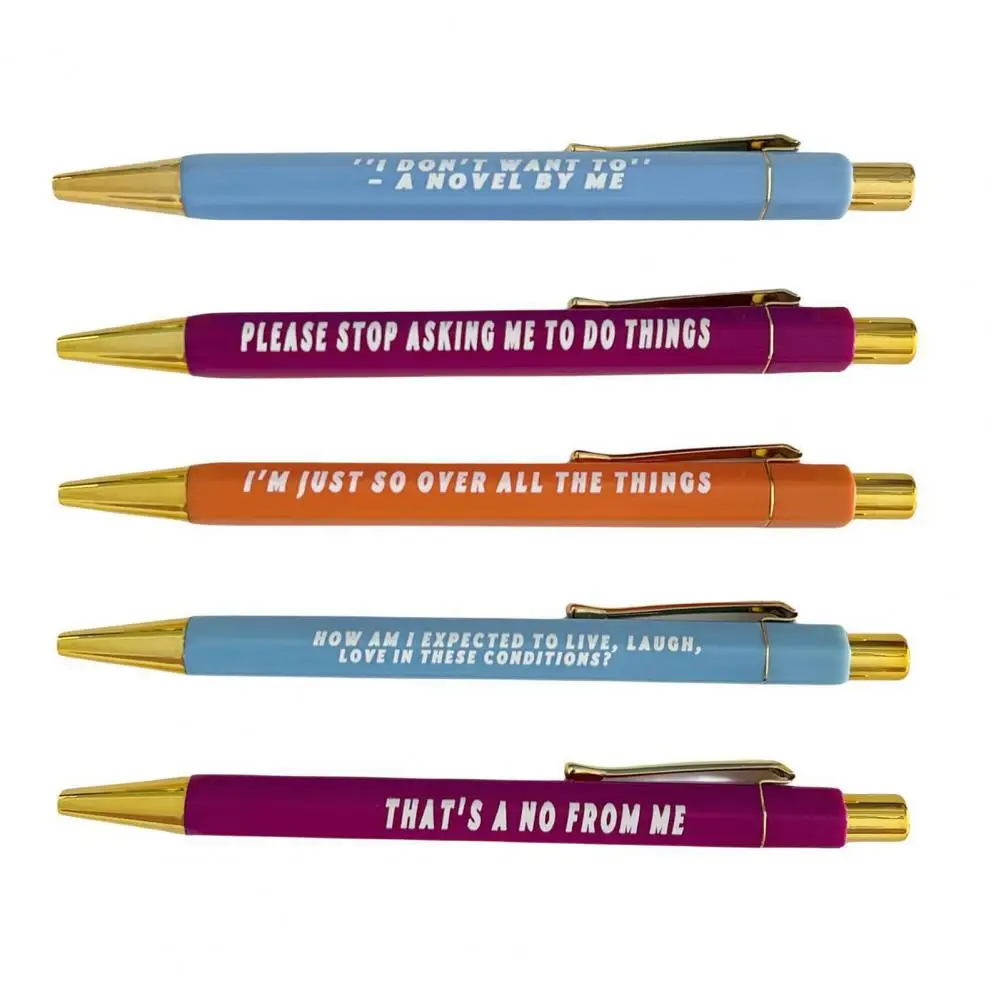 

Ink Pens Assorted Colors Retractable Ballpoint Pens Set for Office Note-taking Journaling 5 Pcs Medium Point Writing Supplies
