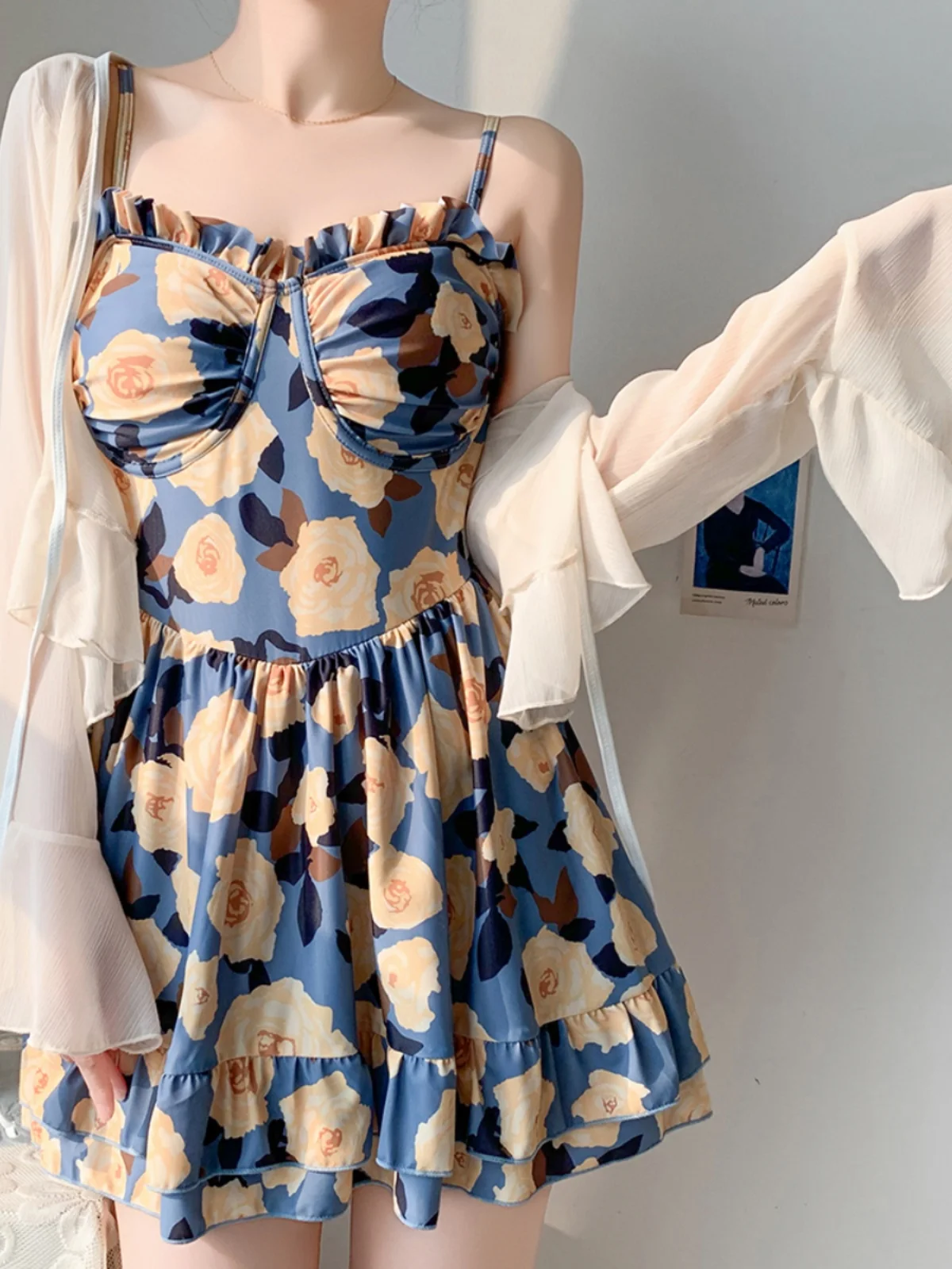 

Conservative Knot Sle Swimsuit for plus Size Women Thermal Spring Summer Swimwear Set Casual Leisure