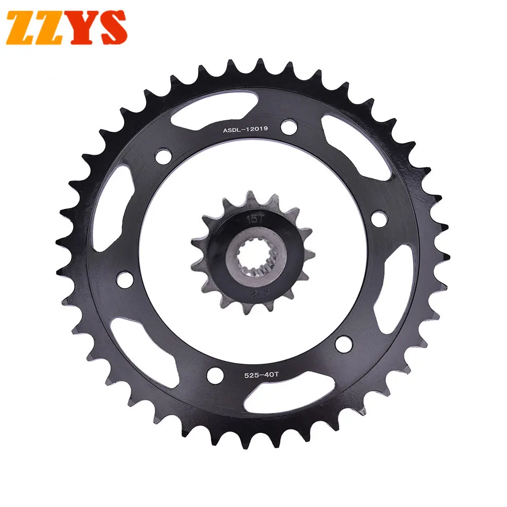 

525 15T 40T Motorcycle Silent Front Rear Sprocket Gear Wheel Pinion Cam for Honda VFR400R VFR400 R3 NC30 1990-1993 1992 VFR 400