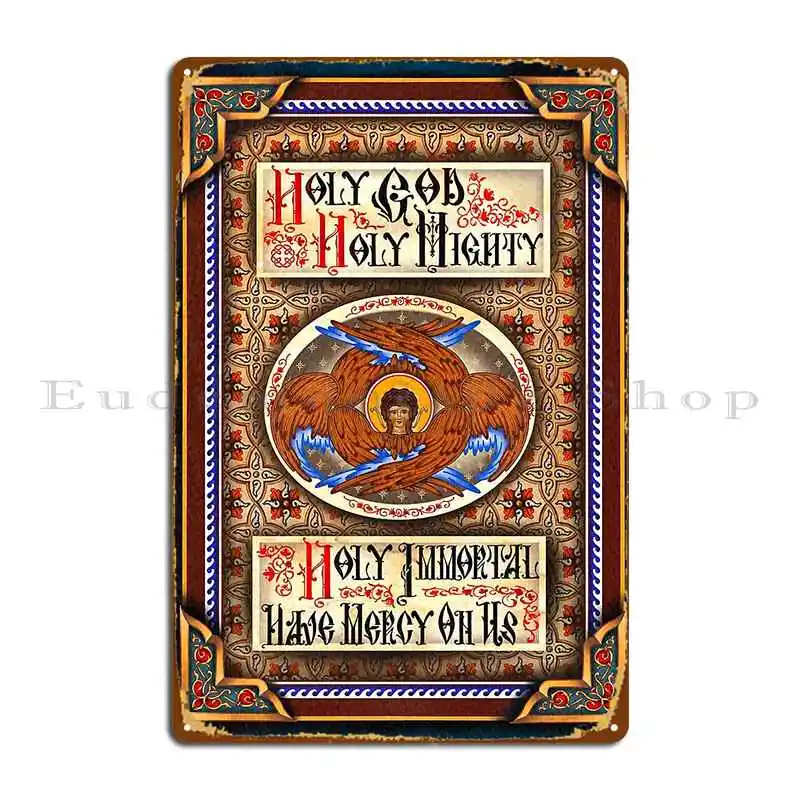 Orthodox Trisagion Prayer Metal Sign Kitchen Retro Create Designer Bar Tin Sign Poster