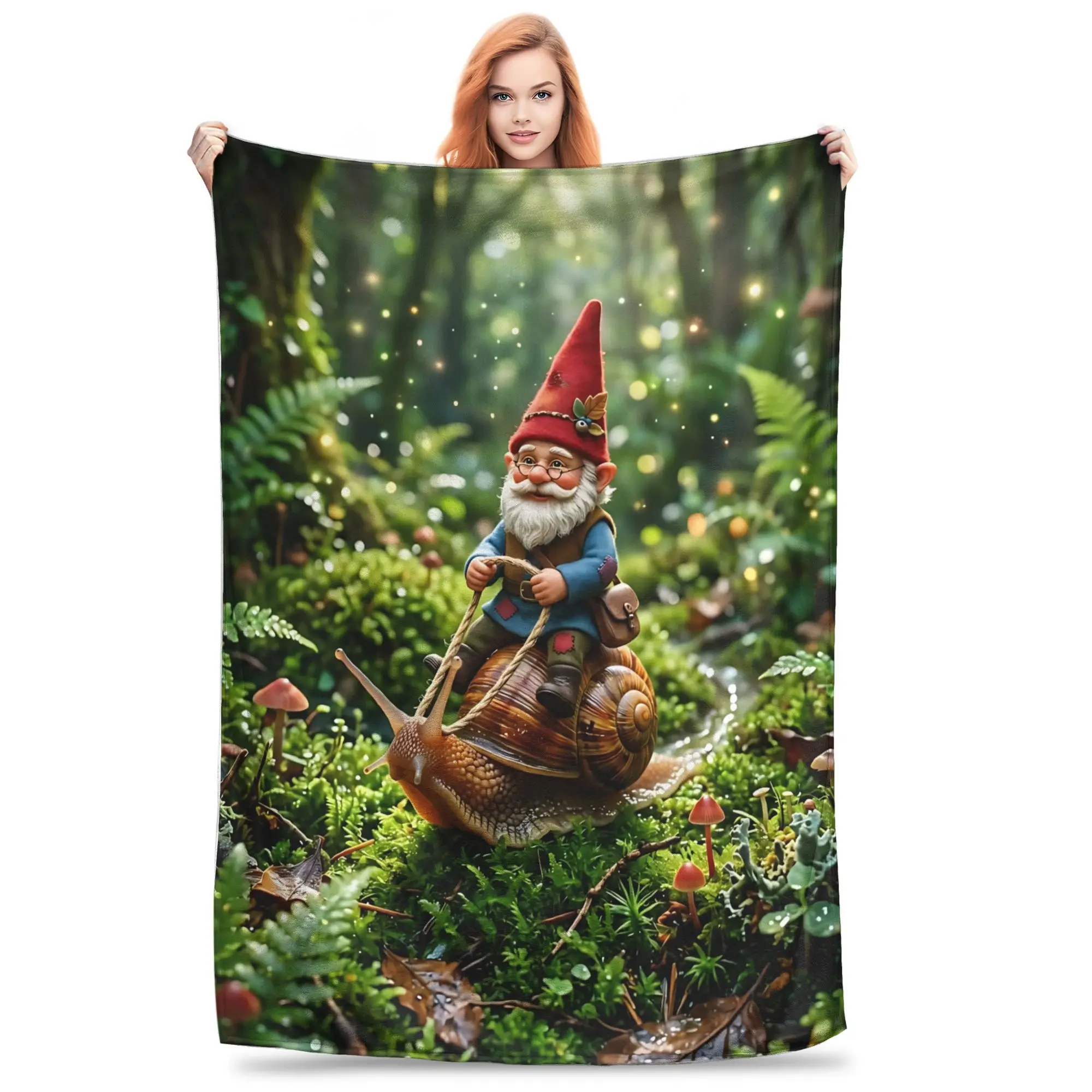 1PC Gnome Elf Vortex  Winter Blankets for Adults Bedding Home Interior Sofa Knee Black Friday Deals
