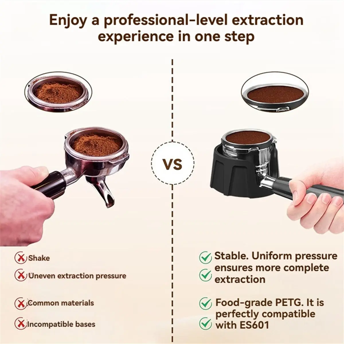 

Держатель портафильтра и станция для темперовки кофе (AIMA) для кофемашины Ninja ES601: вспомогательная подставка для измельчения порошка