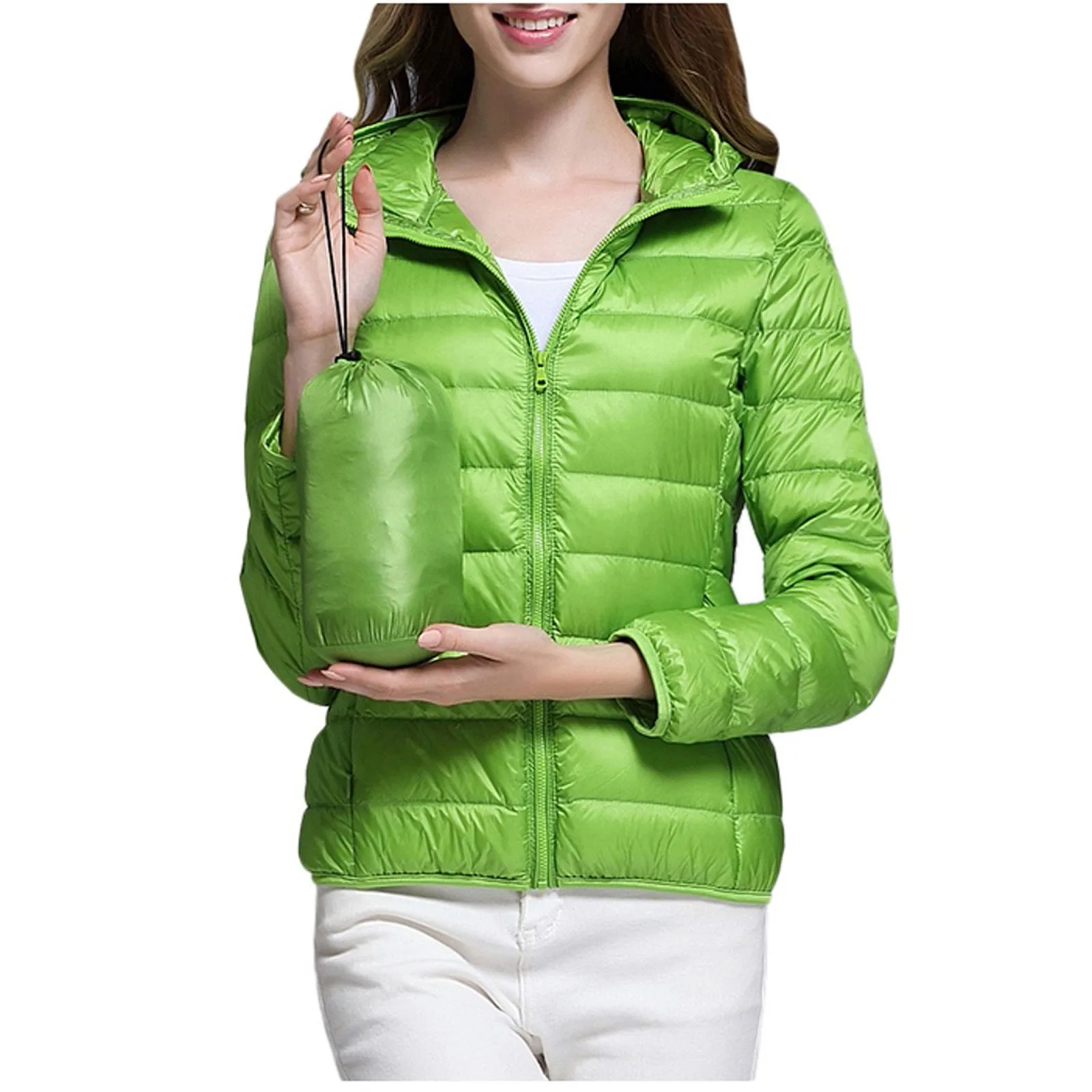 New Duck Down Hooded Jackets Women 2024 Autumn Winter Light Down Coats Short Solid Color Windbreak Slim Down Jackets For Women